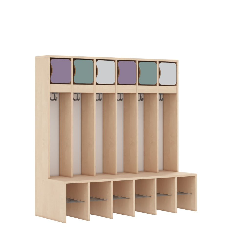 Miniaturbild: Kindergarderobe Eco Kids aus Holz für Kita, Krippe und Hort