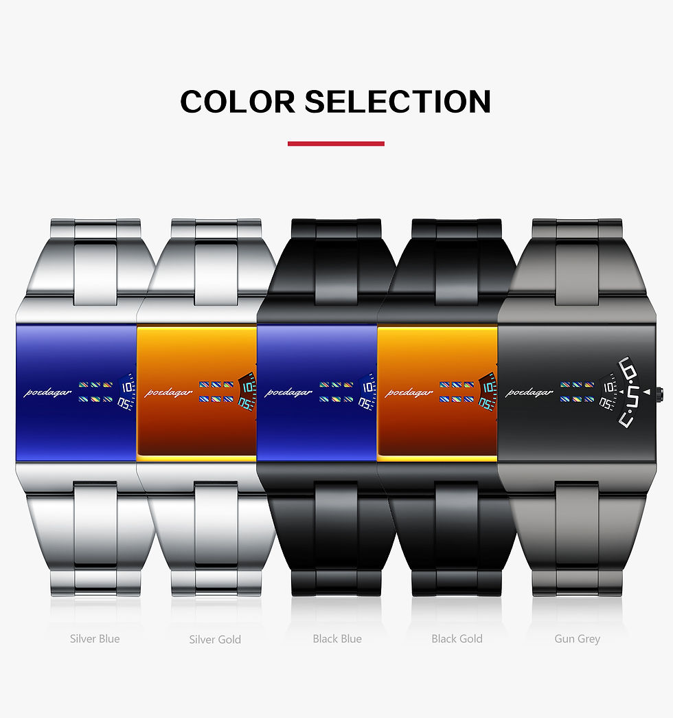 Miniature : Montre pour homme, boîtier rectangulaire, originale, étanche, style mode