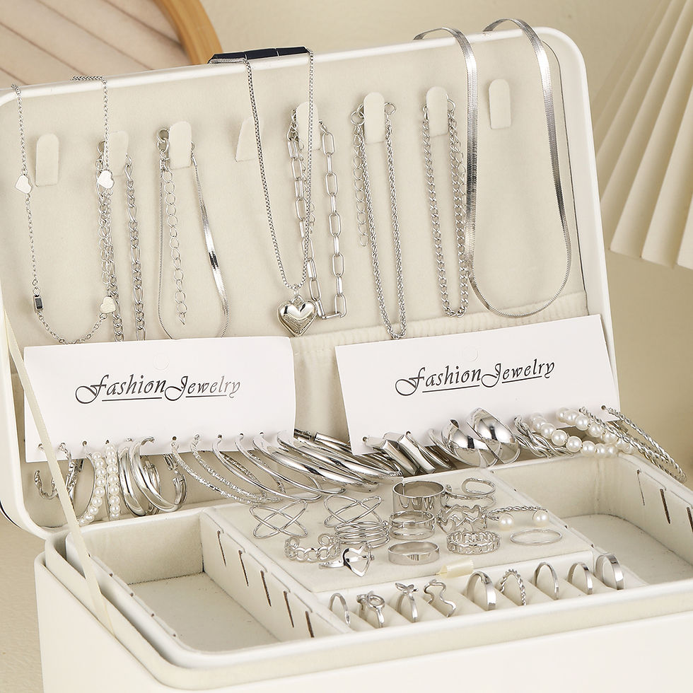 Miniature : Set Bijoux Femme 54 Pièces – Perles Élégantes Vintage Collier Bracelet Bagu