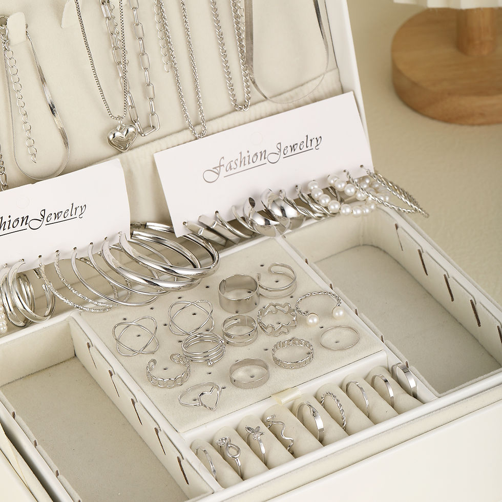 Miniature : Set Bijoux Femme 54 Pièces – Perles Élégantes Vintage Collier Bracelet Bagu