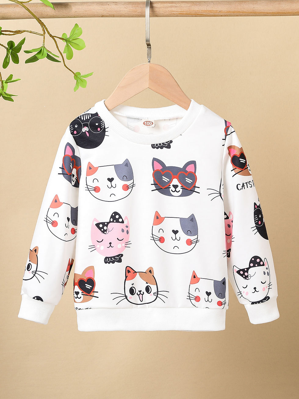 Miniatura: Sweatshirt fille avec imprimé chat mignon