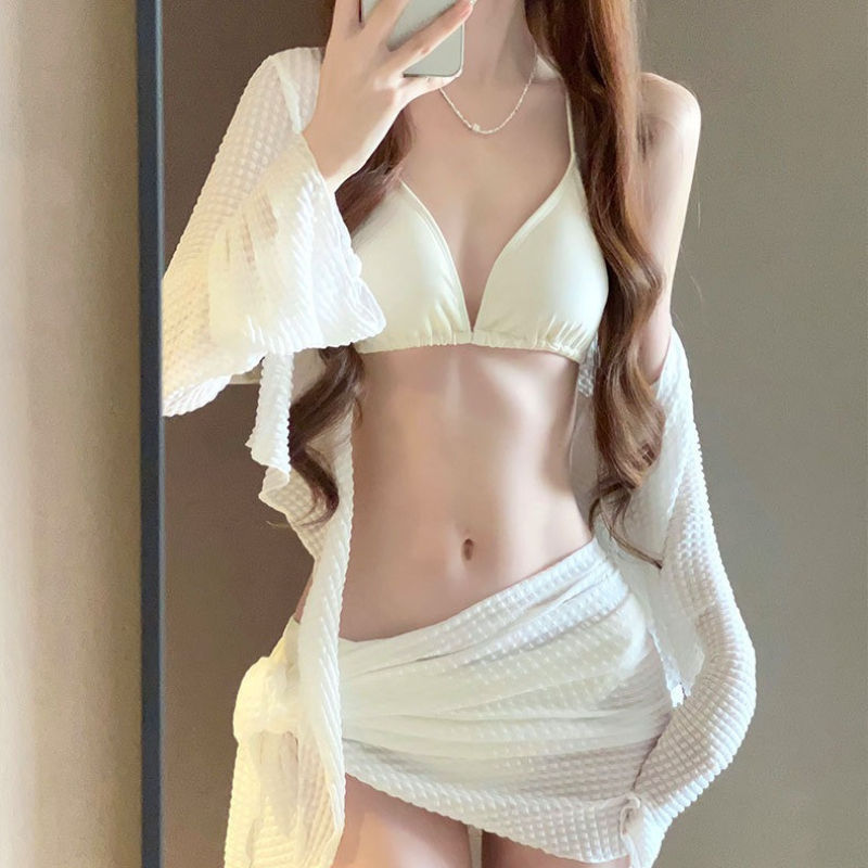 Thumbnail: Maillot de bain  manches longues – Ensemble 4 pièces femme avec push-up