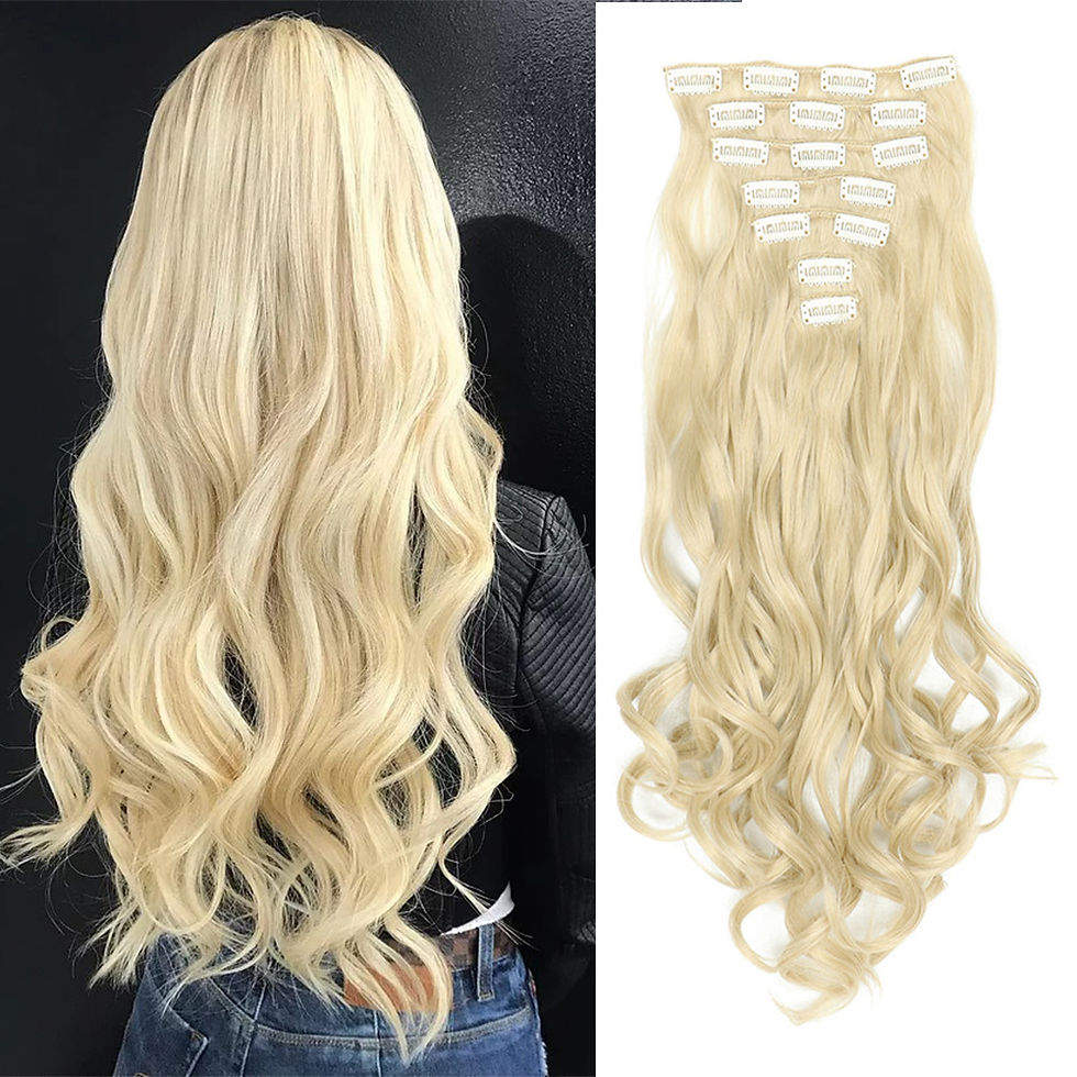 Miniature : Extensions de cheveux à clips 7 pièces pour tête complète, 22 pouces