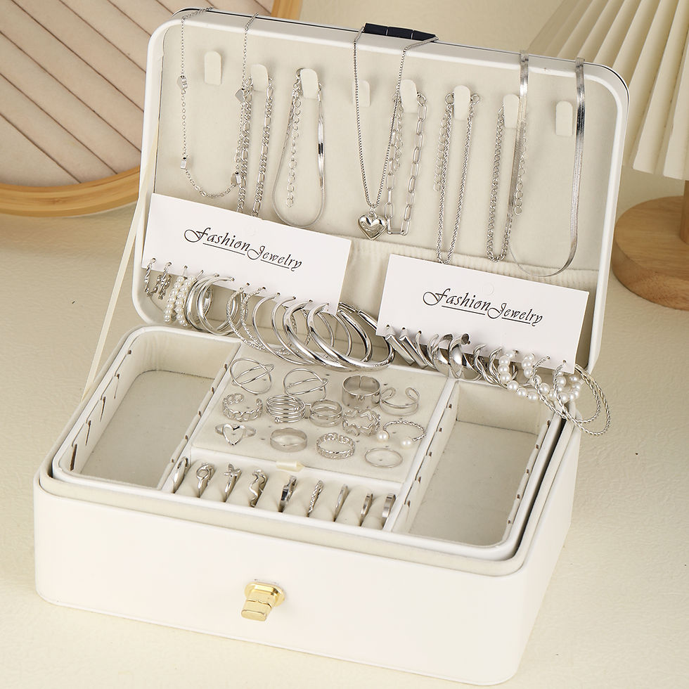 Miniature : Set Bijoux Femme 54 Pièces – Perles Élégantes Vintage Collier Bracelet Bagu