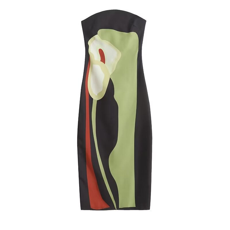 Miniature : Robe longue pour femmes, sans bretelles et dos nu