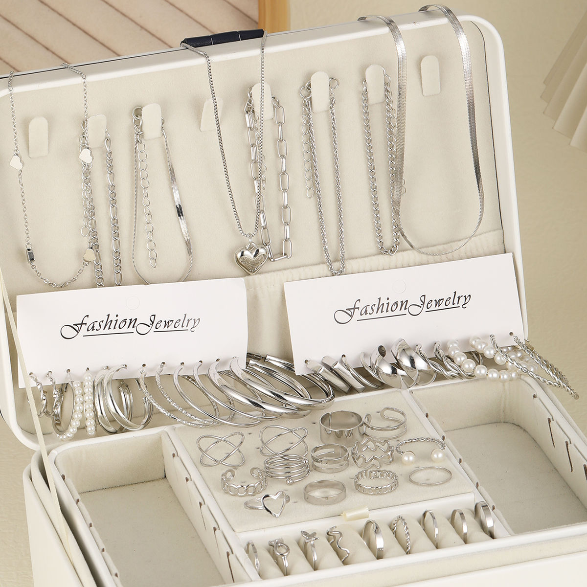 Set Bijoux Femme 54 Pièces – Perles Élégantes Vintage Collier Bracelet Bagu