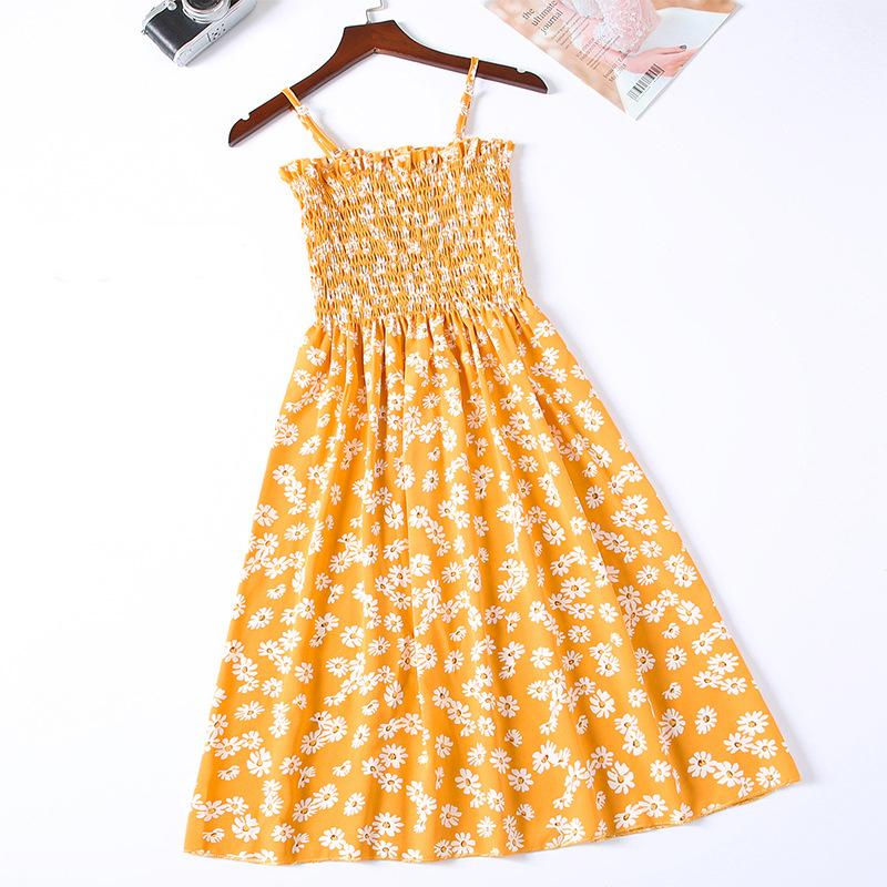 Miniature : Robe mini d’été pour femme en chiffon, style camisole sans manches