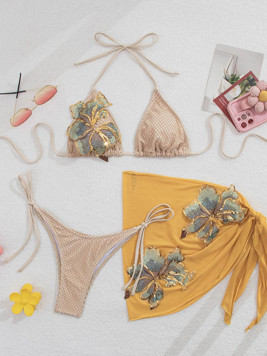 Thumbnail: Maillot de  BAIN brillant , patchwork fleurs