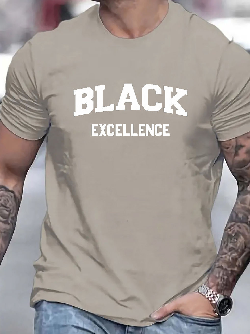 Thumbnail: T-shirt grande taille – Col rond stylé, extensible