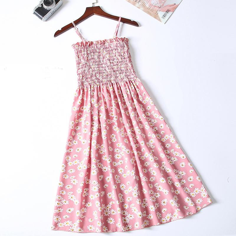 Miniature : Robe mini d’été pour femme en chiffon, style camisole sans manches