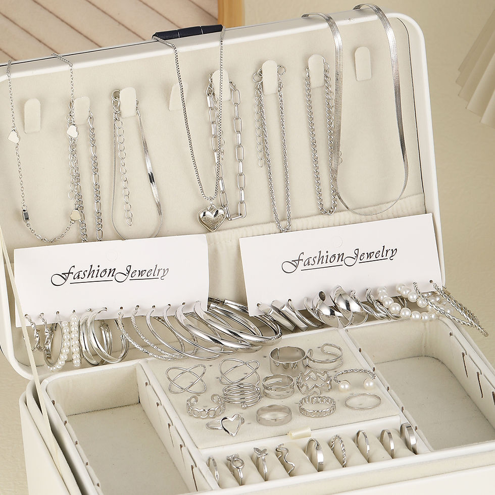 Miniature : Set Bijoux Femme 54 Pièces – Perles Élégantes Vintage Collier Bracelet Bagu