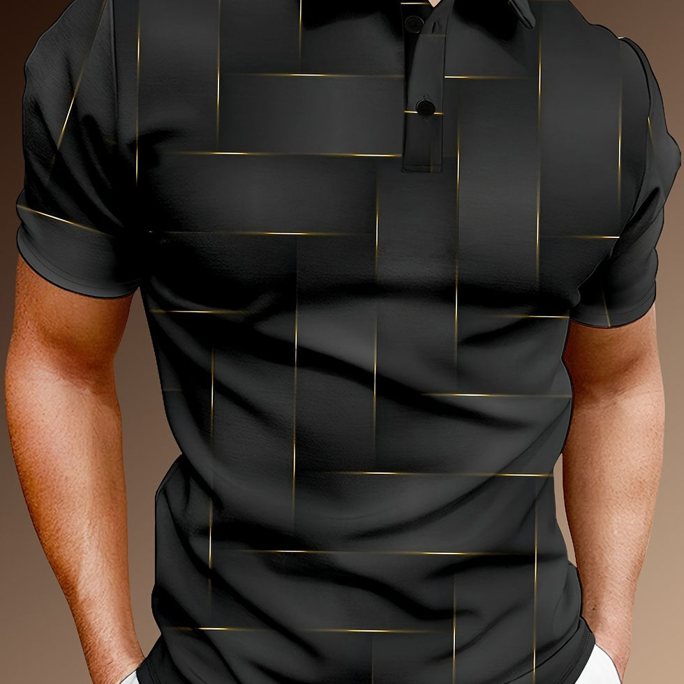 Miniatura: Chandail homme tendance à manches courtes boutonnée