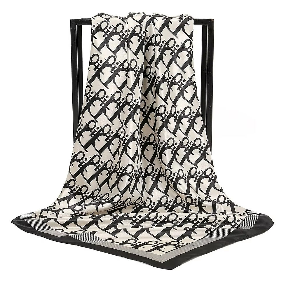 Miniature : 1 pièce – Foulard en soie pour femme, 90 cm, style vintage et tendance