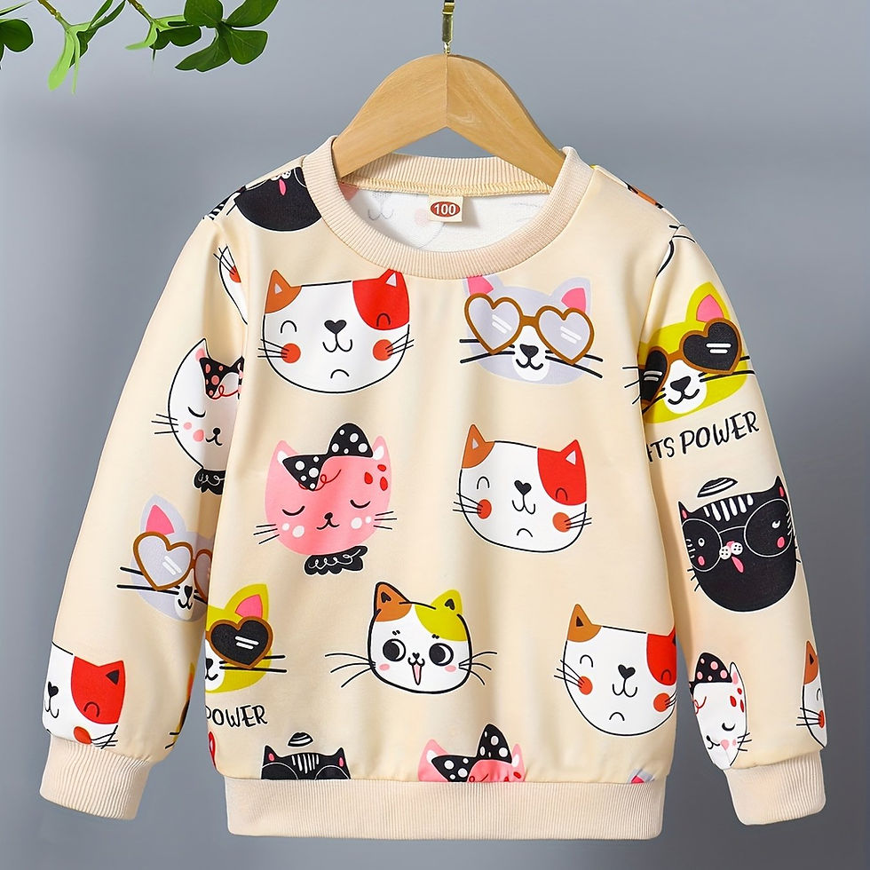 Miniatura: Sweatshirt fille avec imprimé chat mignon
