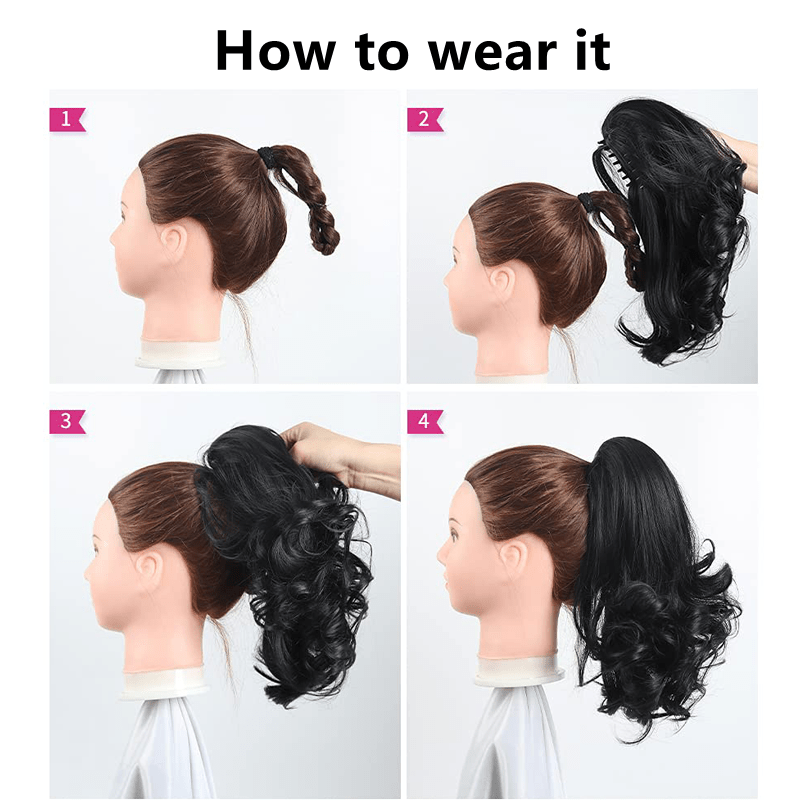 Miniature : Extension de cheveux à pince griffe, effet ondulé (wave), longue