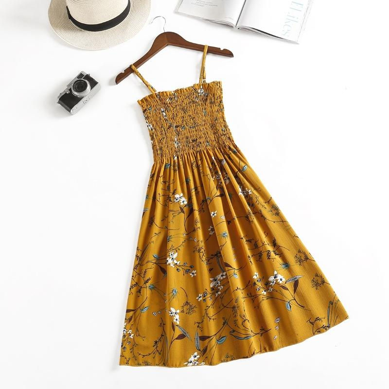 Miniature : Robe mini d’été pour femme en chiffon, style camisole sans manches