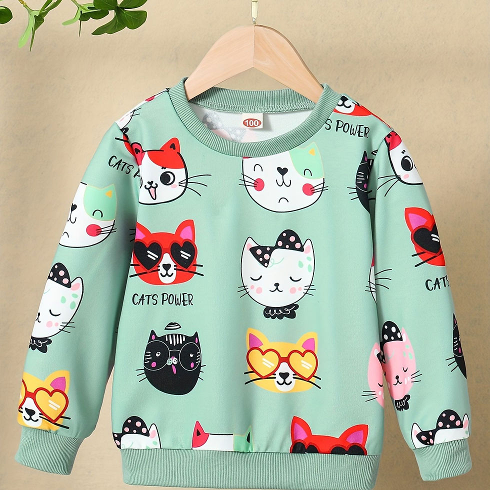 Miniatura: Sweatshirt fille avec imprimé chat mignon