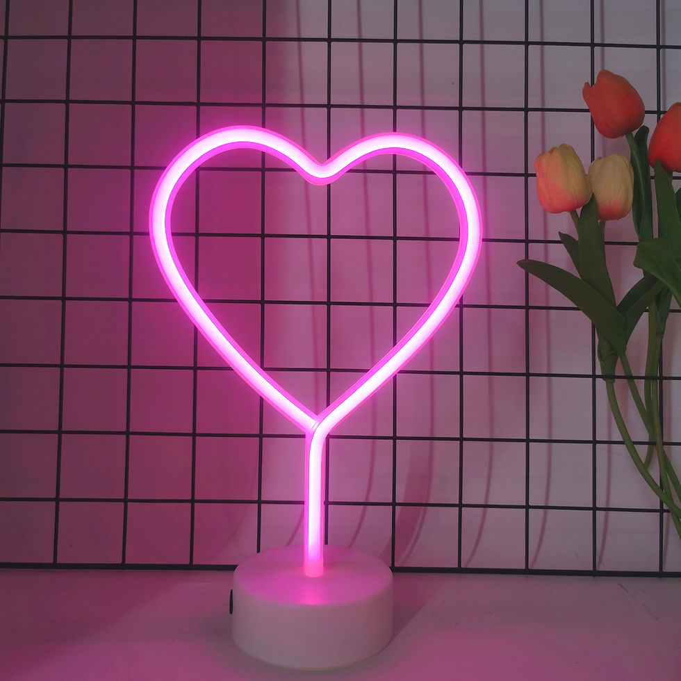 Thumbnail: Heart Shaped Neon Light, Battery or USB Powered, Gift Bedroom, 