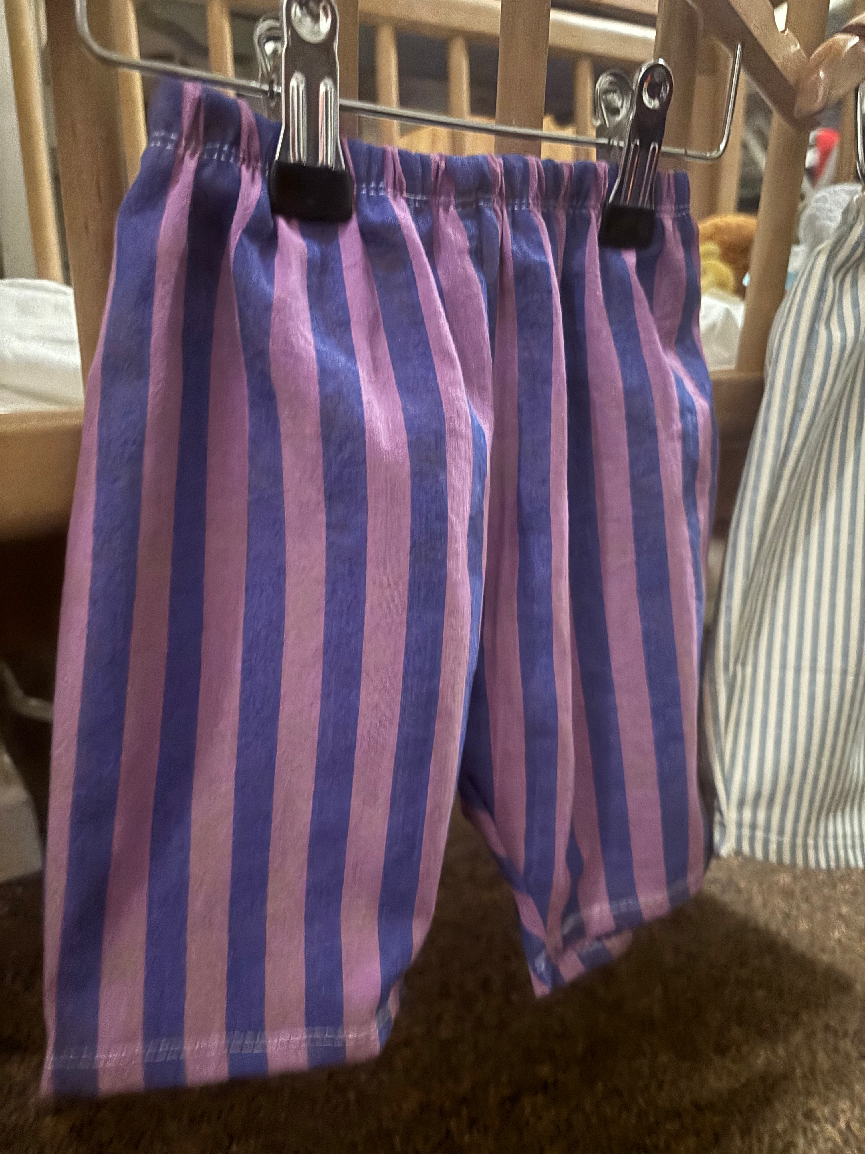 Purple Stripe Barrel Leg Trousers