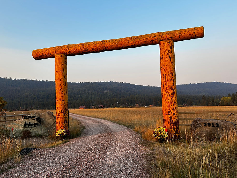 Entrance to Morrell Prairie Wedding Venue in Seeley Lake, Montana
