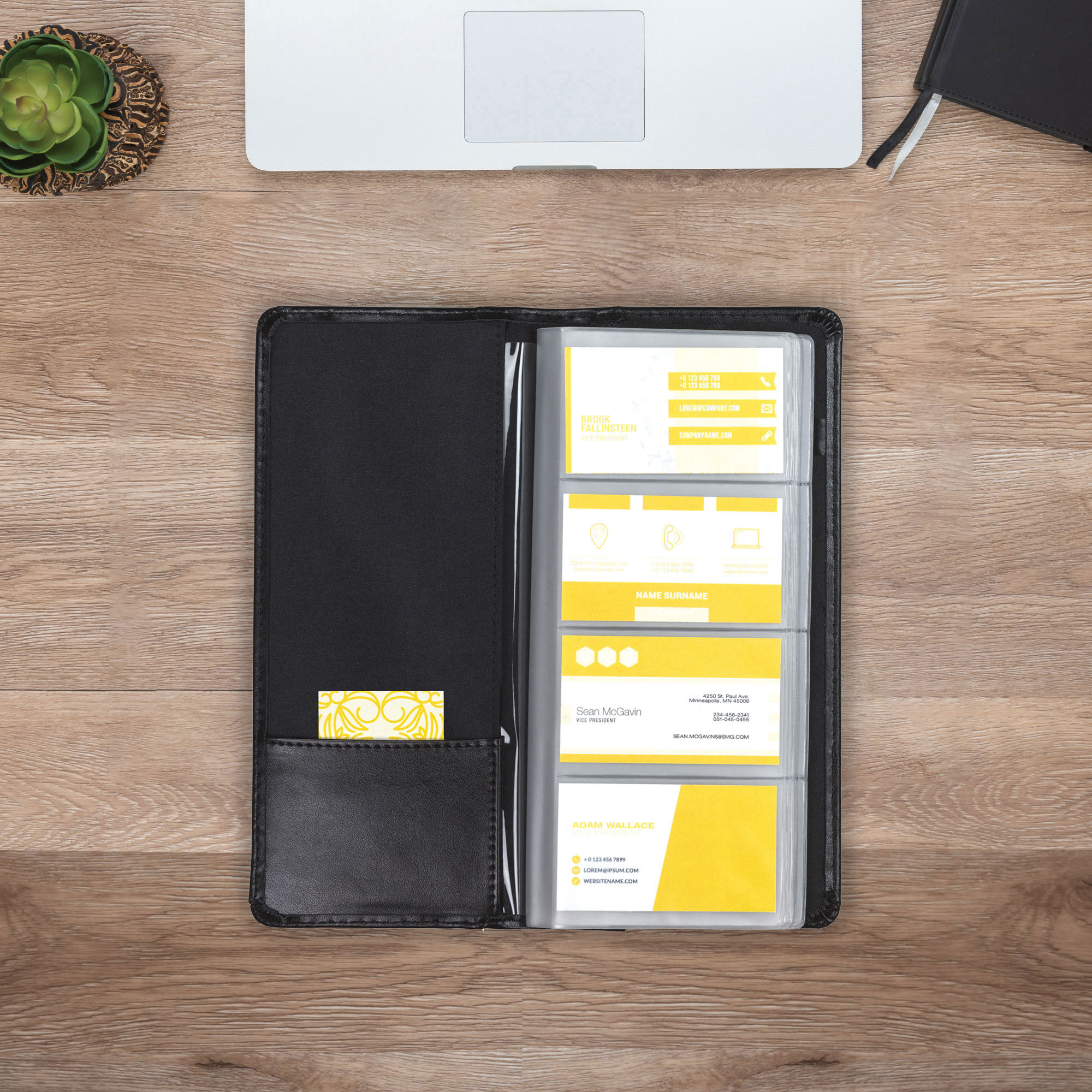 Samsill Regal Leather Business Card Holder - Black