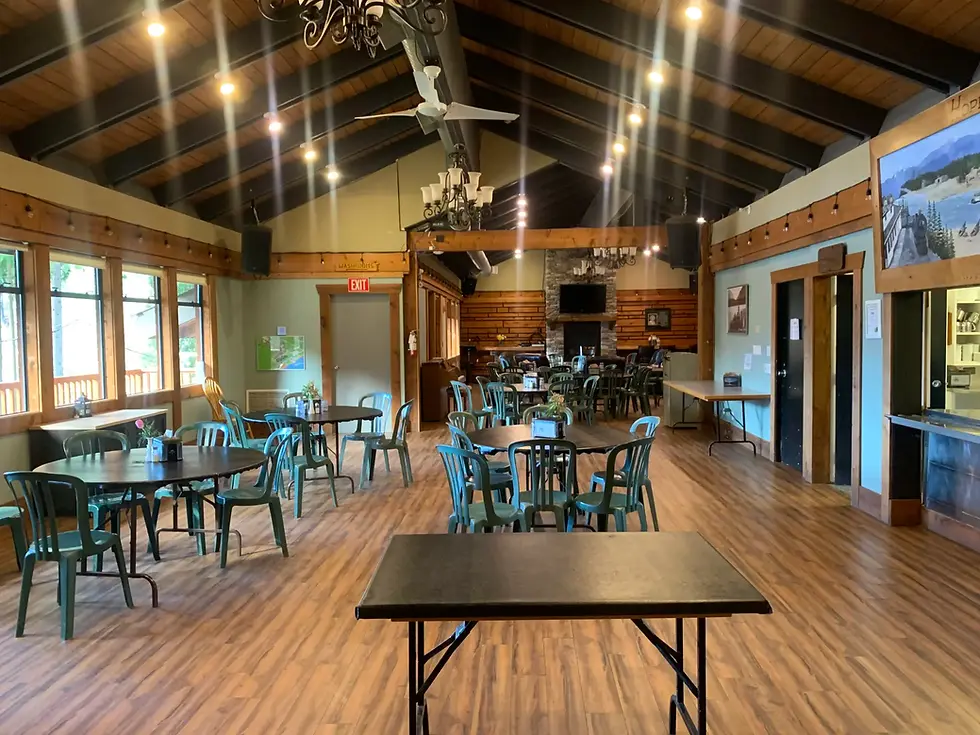 Camp Kawkawa Hope BC photo of inside the main dining hall for the Creative Women's Week 2026 retreat