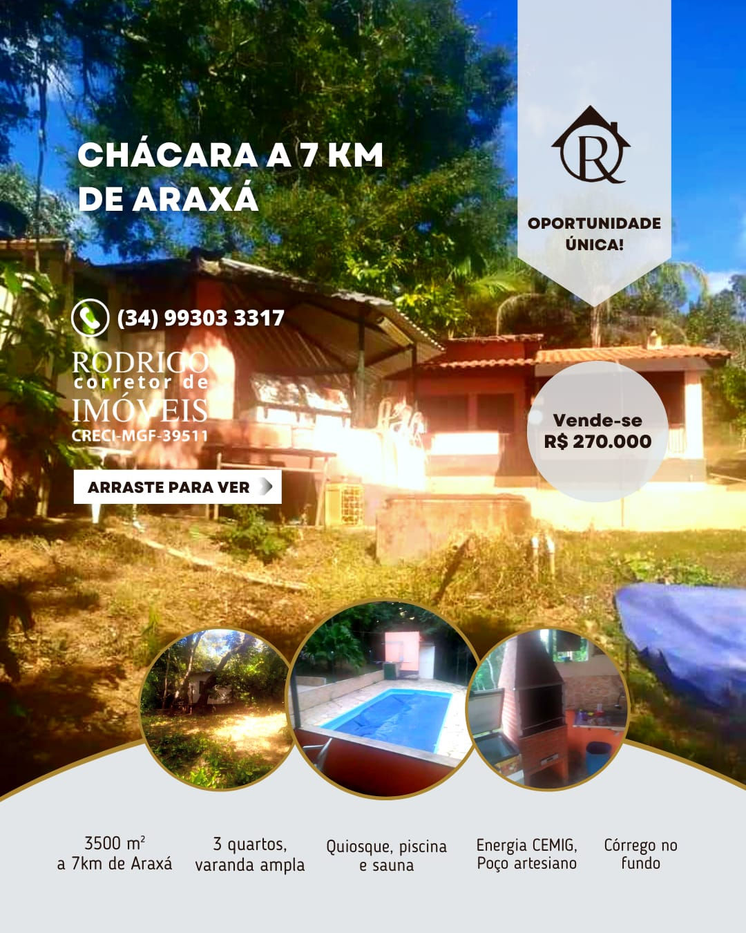 Chácara 7 km de Araxá