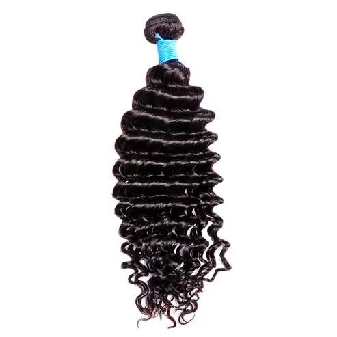 Hair Bundles - 10-30 Inch Deep Wavy Virgin Brazilian Hair #1B Natural Black