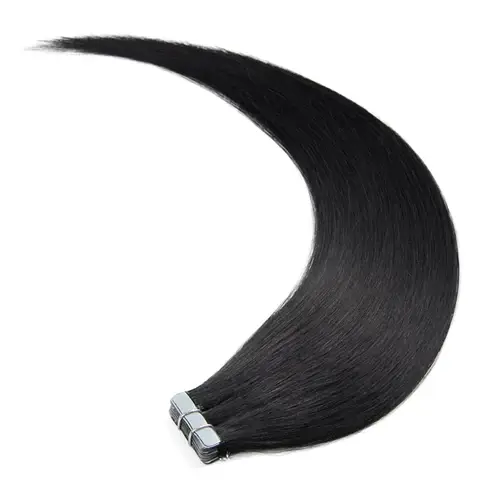 Thumbnail: Premium Quality Straight Tape In Hair Extensions #1 Jet Black
