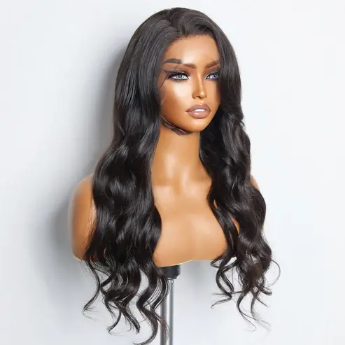 Thumbnail: Glueless Wig - 3D Cap Pre-bleached Body Wave 13x4 Transparent Lace Front