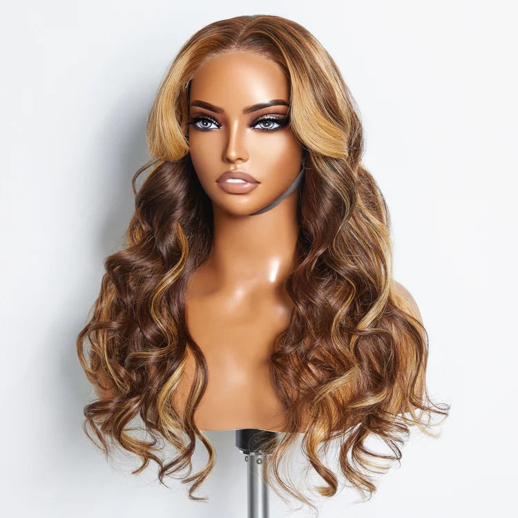 Glueless Wig - #4-27 - 24 inch Body Wave 5X5