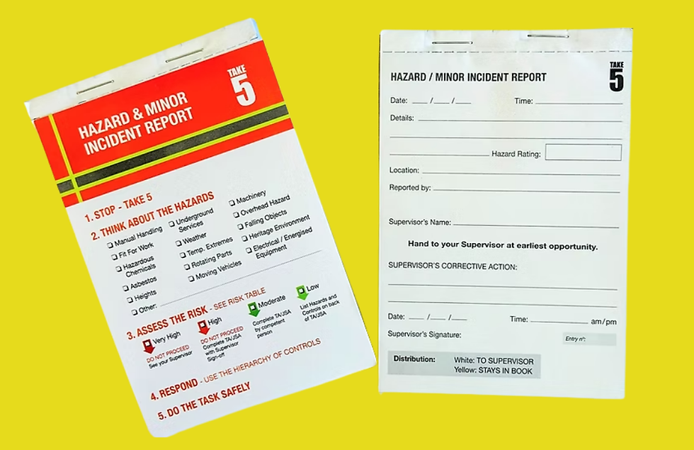 Take 5 Minor Incident/Hazard Report - Refills