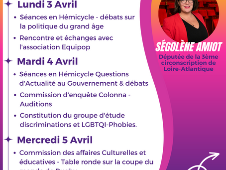 Agenda public du 3 au 8 Avril 2023