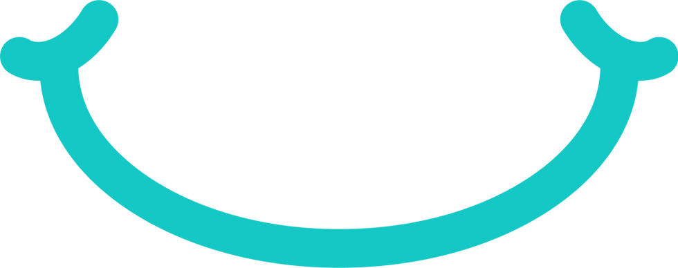 水色の笑顔の口のイラスト