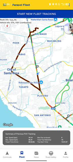 SafeTravelPH Parasol App Fleet
