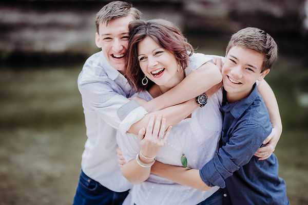 Heather Jefts, Cedar Park City Councilor Place 6, smiling with her sons.