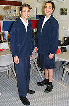 two Carey College students in senior uniform