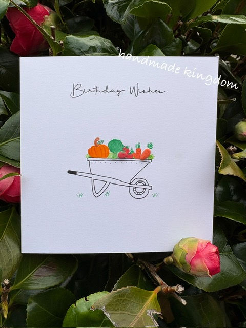 Vegetable Garden Wheelbarrow Greetings card