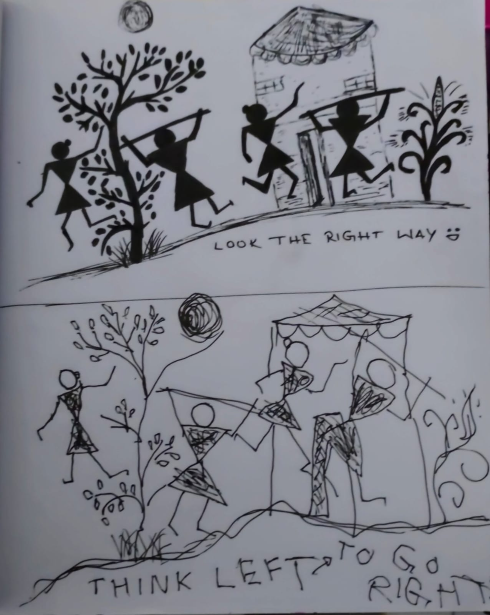 This is the original (above) and my client's left-handed reproduction (below). Printed here with client's permission.