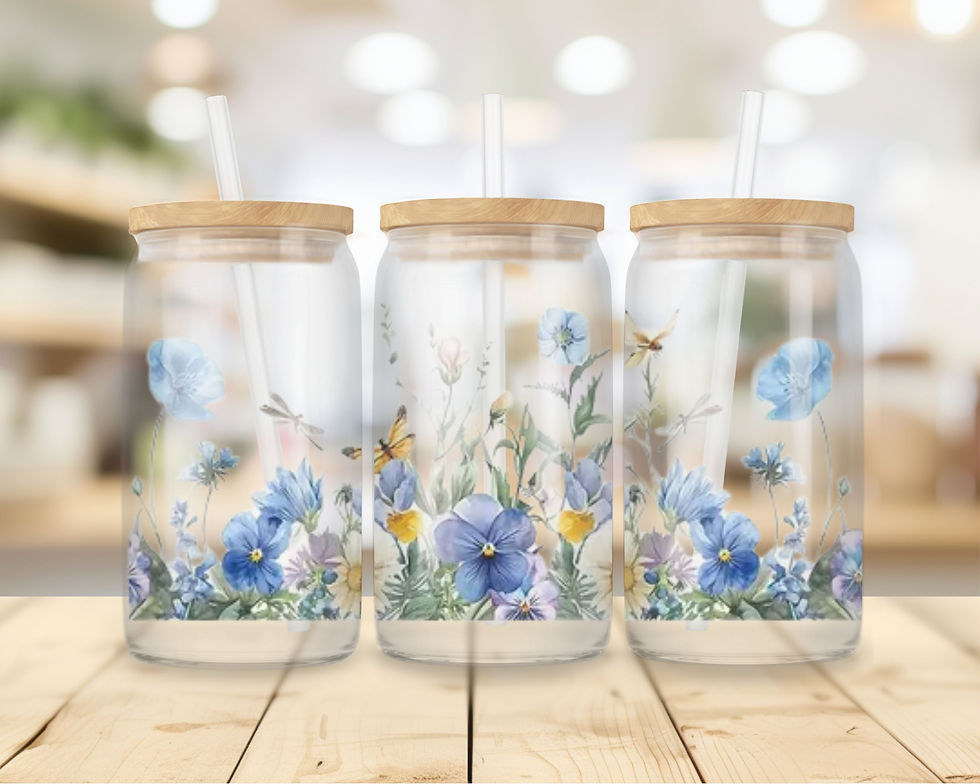 Motiv Trinkglas "Stiefmütterchen"