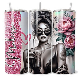 Tumbler mit Motiv Frau