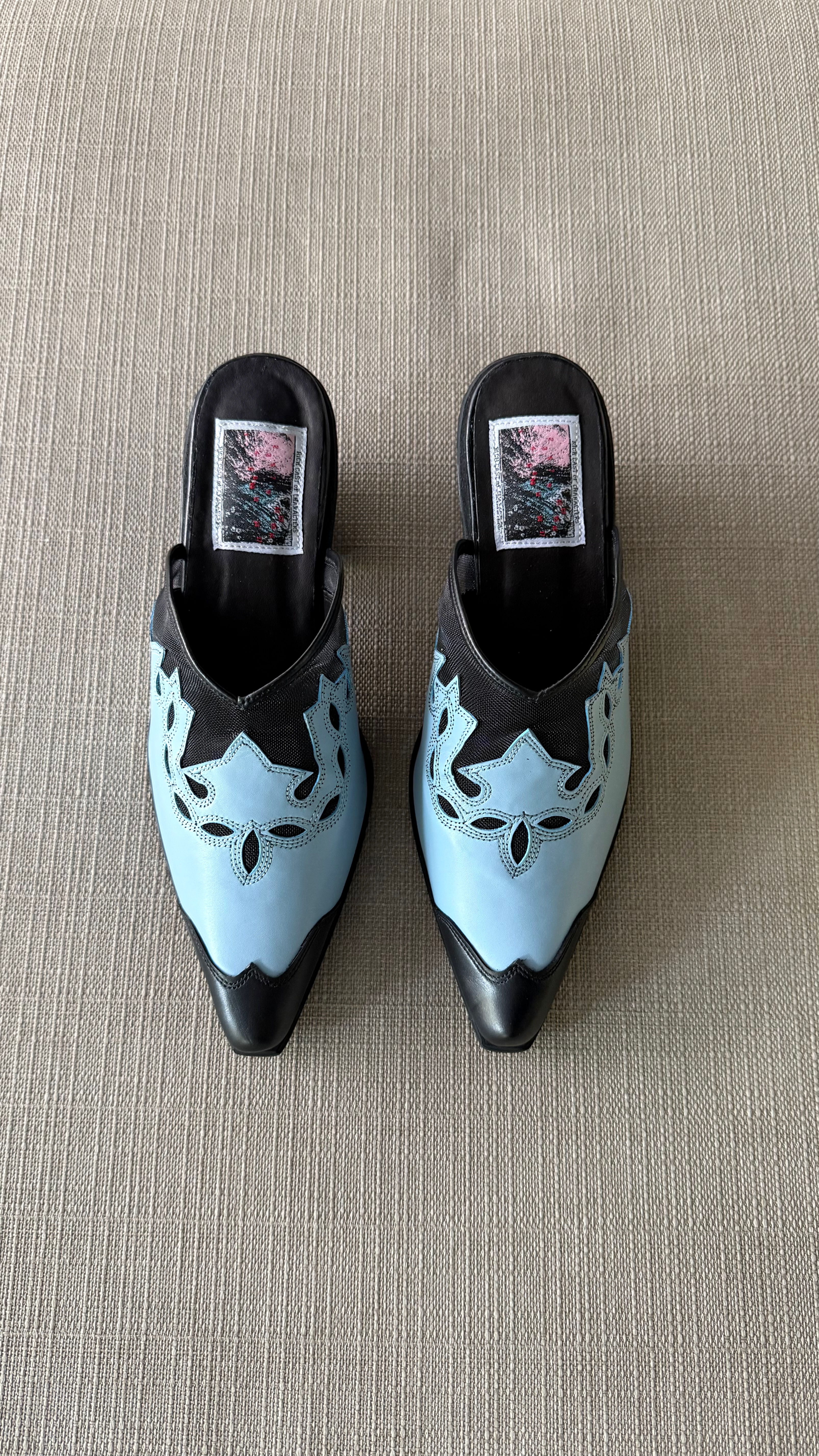 Clint Mules in mesh and Chalk Blue