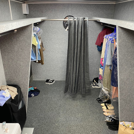 Makeup truck with wardrobe and changing area