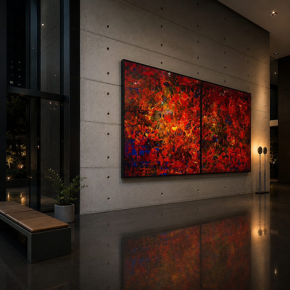 Jason Zickler large red painting