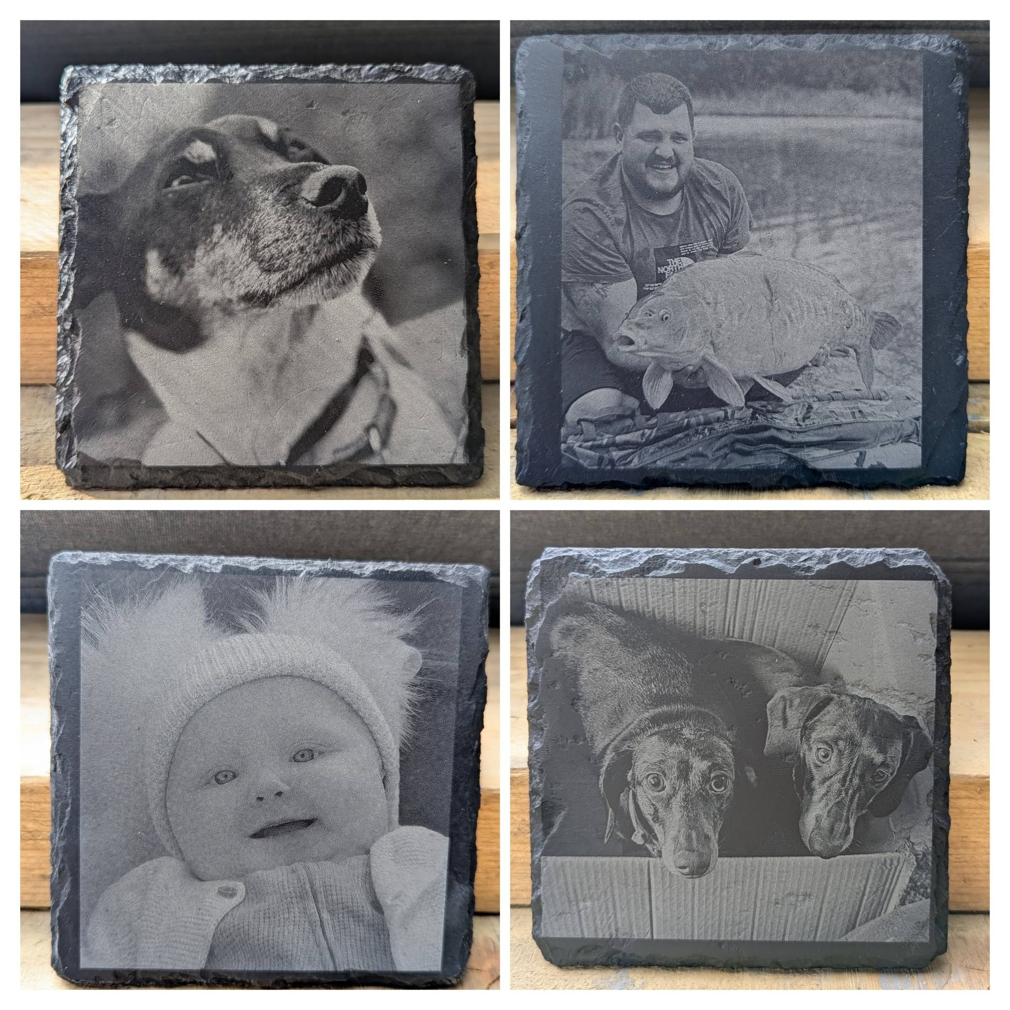 Engraved Photo Slate Tile