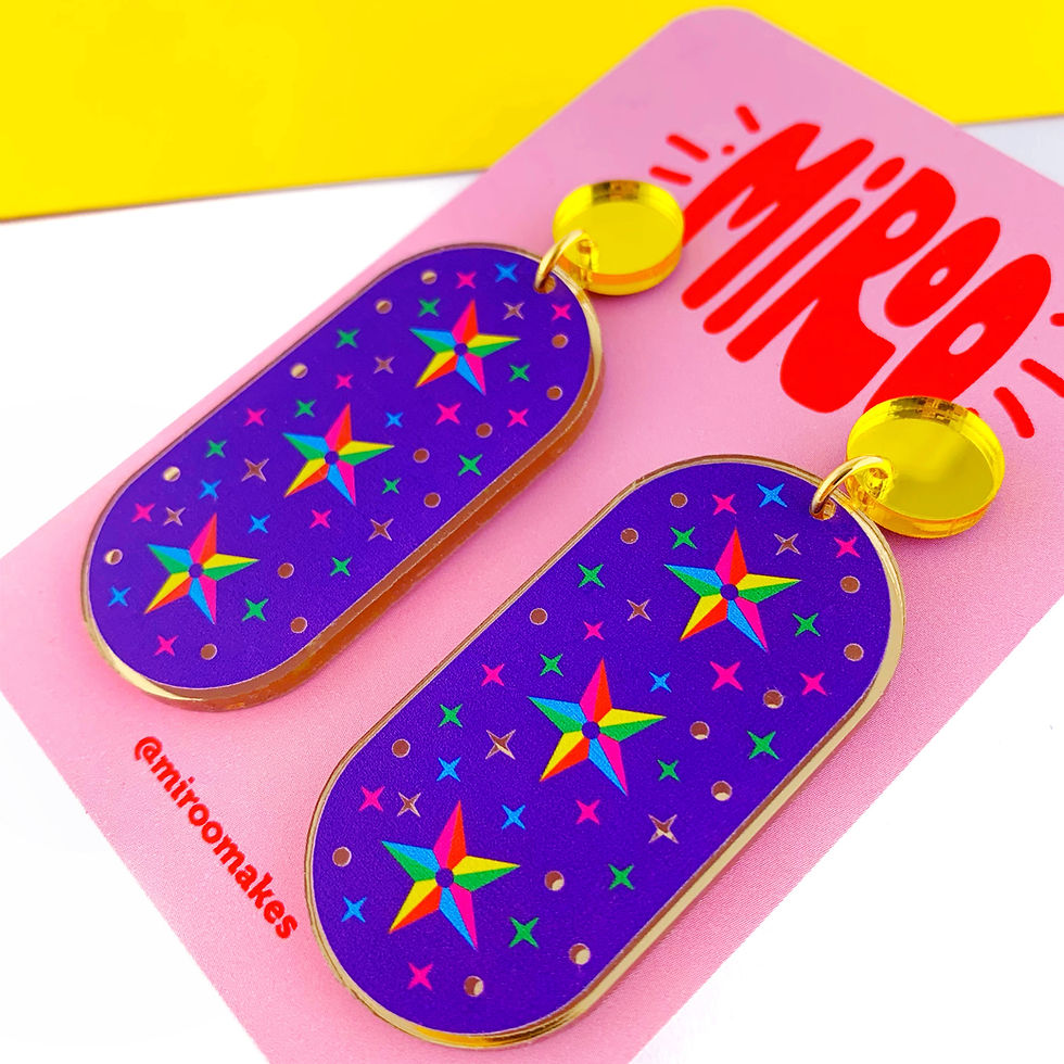 Thumbnail: Colourful star design earrings