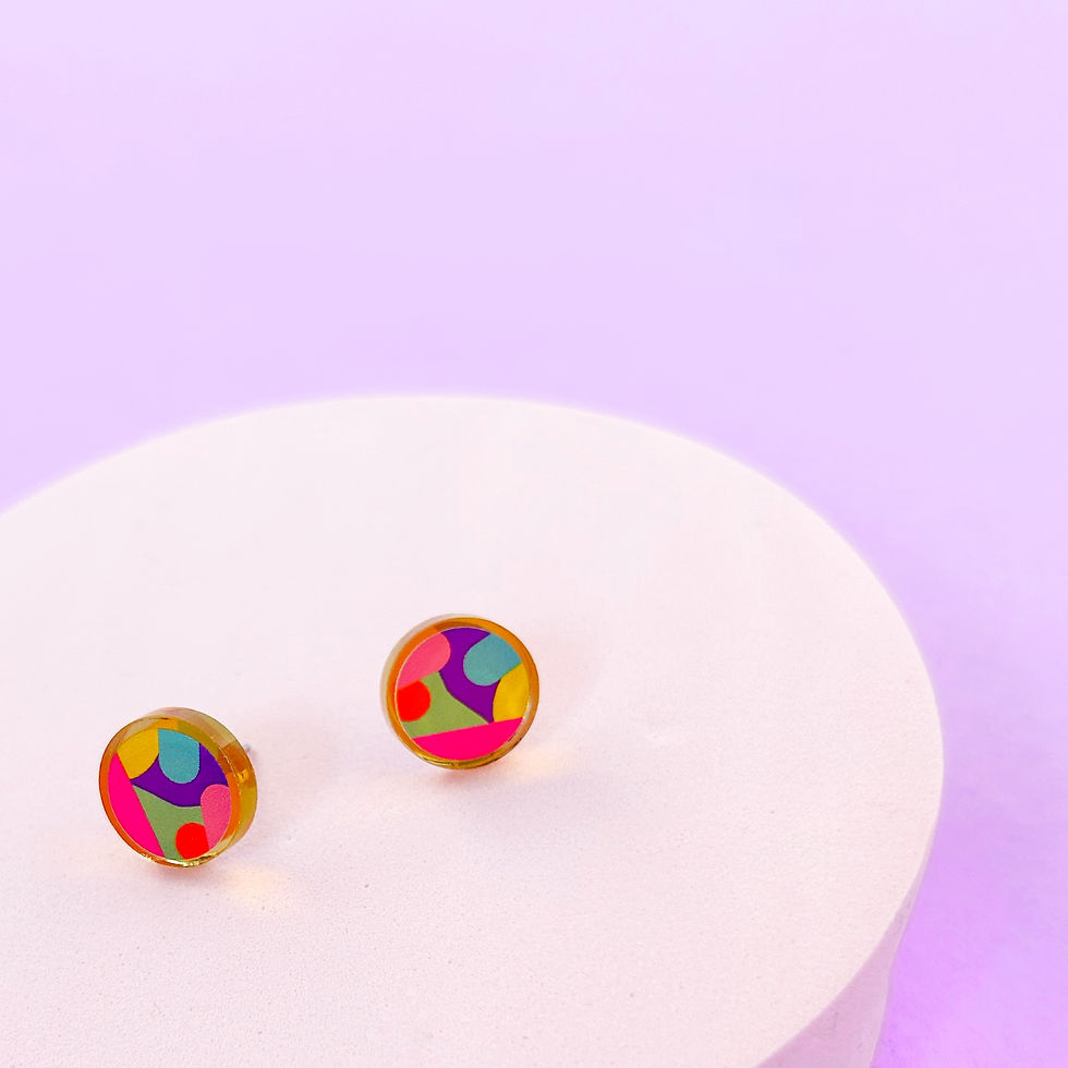Thumbnail: Colourful pattern stud earrings