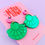 Thumbnail: Green and pink fan earrings 