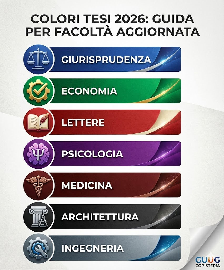 Colori tesi 2026: Guida per facoltà