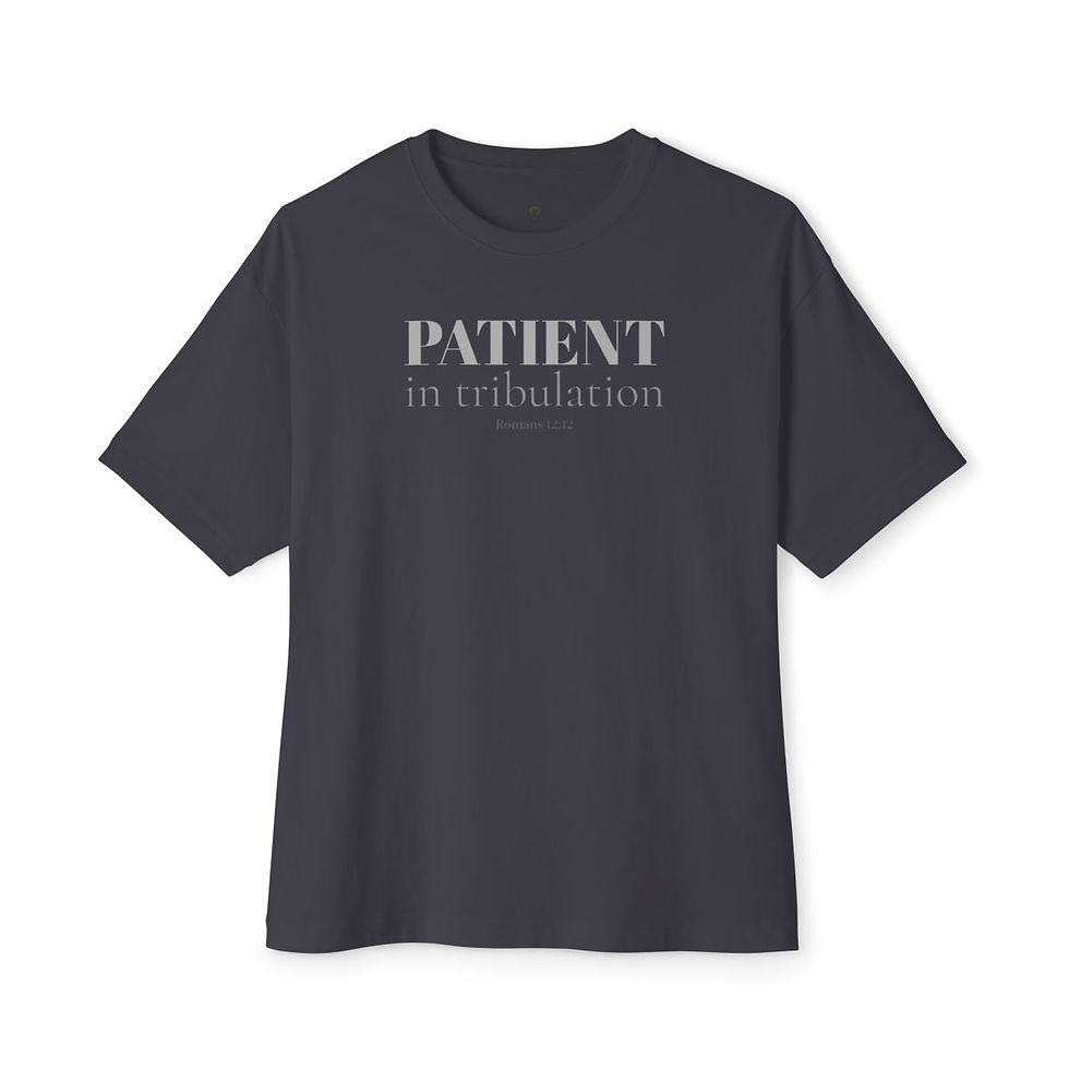 Thumbnail: Patient - Romans 12:12 - oversized tee